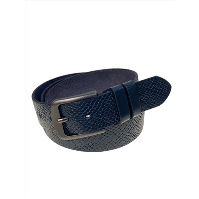 Ремень мужской из натуральной кожи, цвет синий