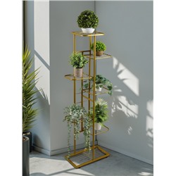 Подставка для цветов Greengo, 7 полок, 43×22×126 см, напольная, металл, цвет золотой