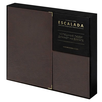 Подарочный набор Ежедневник недатированный А5 320стр. "ШЕВРЕТ ГЛОСС ТАБАЧНЫЙ" + подставка с блоком 70560 Феникс