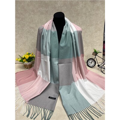 Палантин в клетку из кашемира, мультицвет