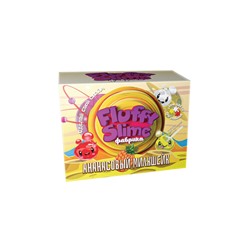 Создай Слайм. Флаффи слайм-фабрика "Ананасовый милкшейк" 3 слайма 3 цвета.