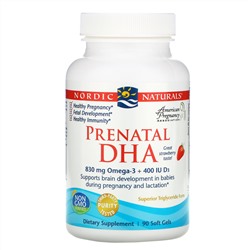 Nordic Naturals, Докозагексановая кислота для беременных, Клубника, 500 мг, 90 капсул