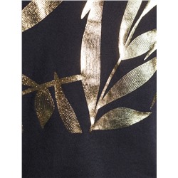 Нарядная футболка с золотистым принтом