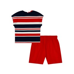 Комплект трикотажный для девочек: фуфайка (футболка), шорты