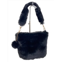 Женская сумка из искусственного меха, цвет черный