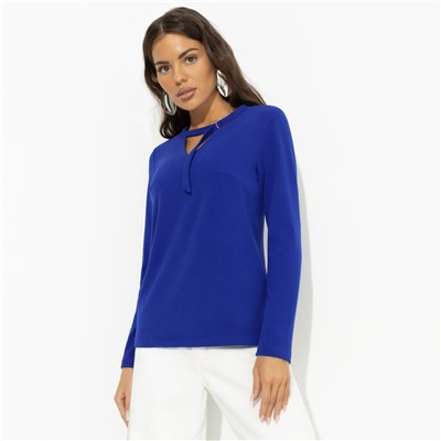 Блуза из трикотажа-лапша, Неисчерпаемый талант (спелая голубика)