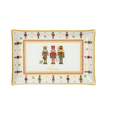 Блюдо для сервировки 30*20см РОЖДЕСТВЕНСКАЯ СКАЗКА стекло уп.6шт