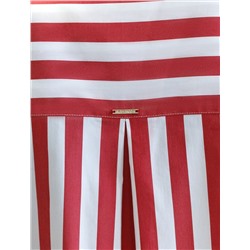 Блузка свободного силуэта в полоску из эластичного хлопка