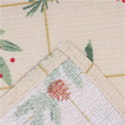 Набор новогодних полотенец Доляна «Зимние праздники» 28×46 см - 2 штуки, 100% хлопок, вафля 160 г/м²