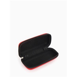 Футляр для очков на молнии, однотонный, размер 15×4×6.5 см, красный