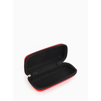 Футляр для очков на молнии, однотонный, размер 15×4×6.5 см, красный