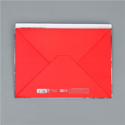 Пакет подарочный новогодний с широким дном «Чудесного Нового года», 25×19×18 см