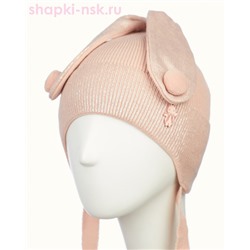 02-87-E Шапка с ушками для девочки флис (48-52)