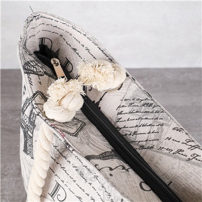 Сумка пляжная на молнии 45х32х14 см Париж / BB23 /уп 1/