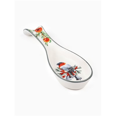 Подставка под ложку новогодняя «Снегирь», 7×22.3 см, ручная работа