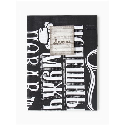Фартук «Доляна. 100% Мужик», черный, 70×60 см,100% хлопок, рогожка 160 г/м²