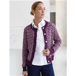 Жакет жаккардовой вязки с кашемиром