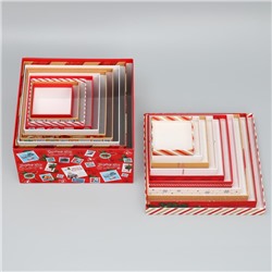 Набор новогодних подарочных коробок 10 в 1 «Новогоднее послание», 10×10×6 – 28×28×15 см