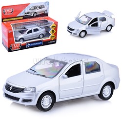 Машина металл Renault Logan, 12см, (открыв. двери, серебристый) инерц, в коробке