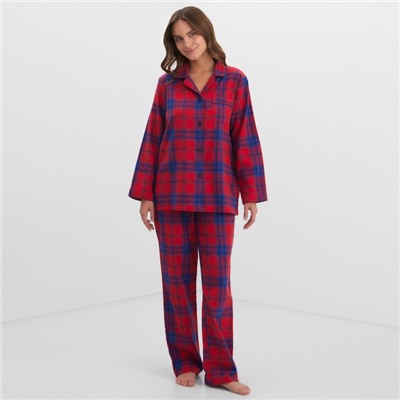 Пижама женская из фланели (рубашка и брюки) KAFTAN, размер 40-42