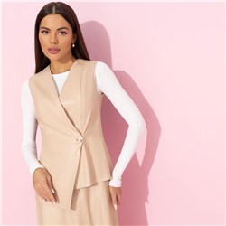 Жилет из экокожи, Откровенно стильная (беж)