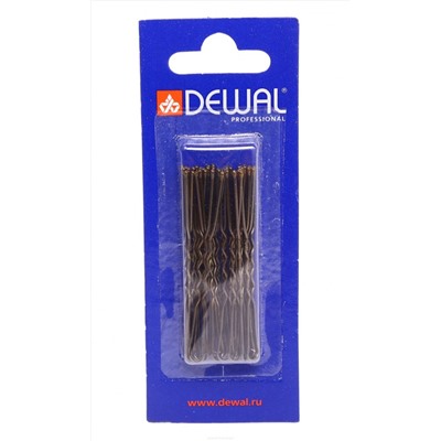 Dewal Шпильки для волос волна SLT60V-3/24, 60 мм, коричневый, 24 шт. 6640