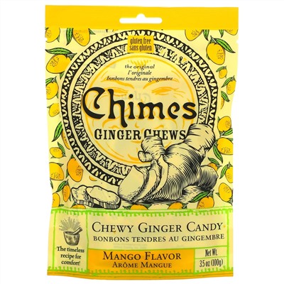 Chimes, Ginger Chews, Mango Flavor, 3.5 oz (100 g)