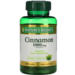 Nature's Bounty, Корица, 1000 мг, 100 капсул