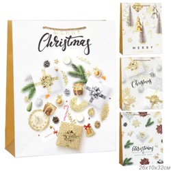 Пакет подарочный 26х32х10 / 362-33-M /уп 12/480/Новый год