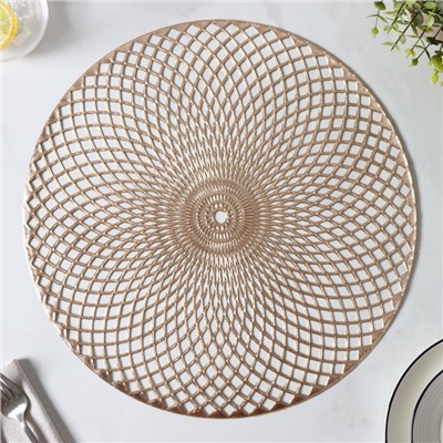 Салфетки сервировочные на стол Доляна «Вира», 4 шт., d=38 см, золотые