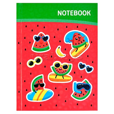 Записная книжка 48л. А6 "Арбузики" 117х151 мм, твёрдый переплёт, полноцв. печать