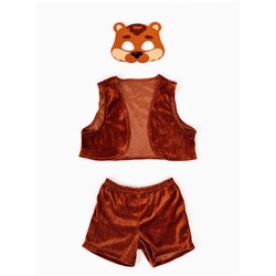 Карнавальный костюм «Мишка», жилет, шорты, маска фетр, рост 92-116 см