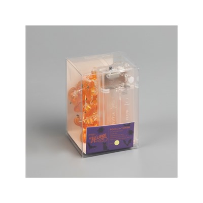 Гирлянда «Нить» 2 м роса с насадками «Тыква», IP20, серебристая нить, 20 LED, свечение тёплое белое, 2 режима, ААх2