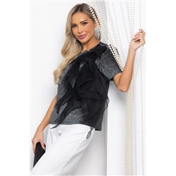 Блуза праздничная трикотажная Риана (серая) Б14617-5М