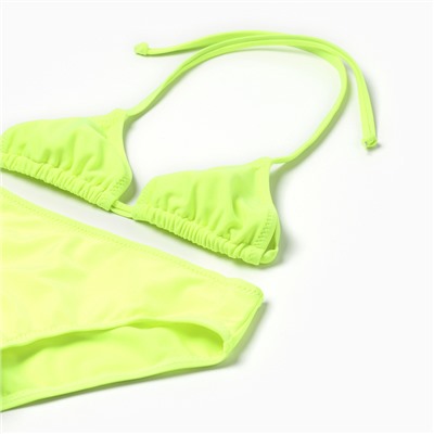 Купальник раздельный для девочек, цвет салатовый, рост 122-128 см