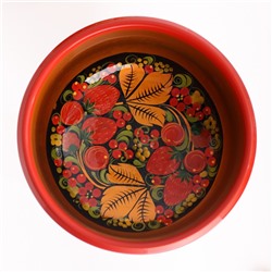 Фруктовница на ножке 21×21 см, дерево хохлома