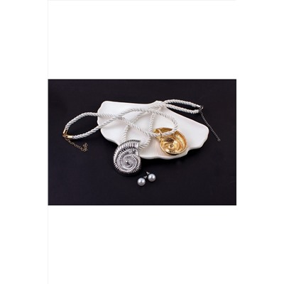 Колье с крупной ракушкой "Морская симфония" на шнурке + Подарок, в подарочном мешочке НАТАЛИ, 1131008