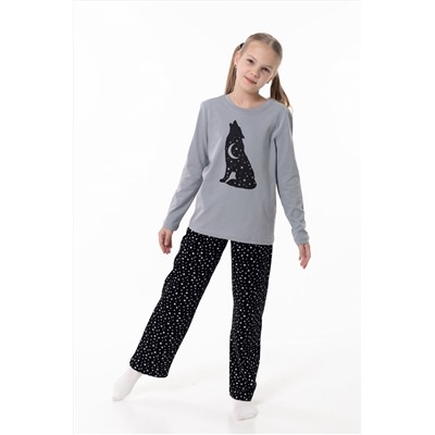 Пижама футболка с длинным рукавом и брюки М225116Псч