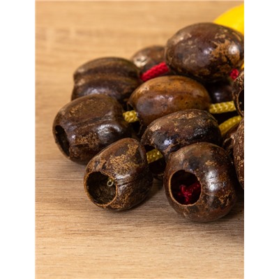 Сувенирный музыкальный инструмент «Погремушка», 16×10×3 см, орех кемири, МИКС