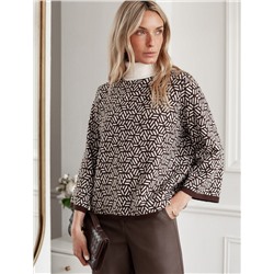 Свитер жаккардовой вязки с кашемиром