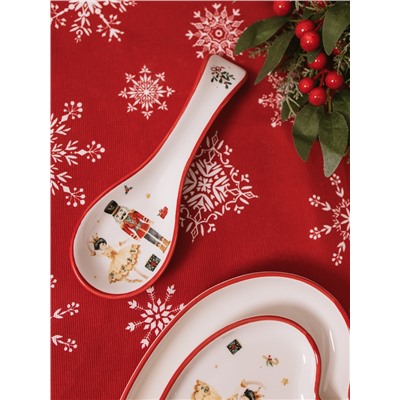 Подставка под ложку новогодняя Доляна «Сказочный бал.Щелкунчик», 22.3×7.1×2.5 см, доломит, белая