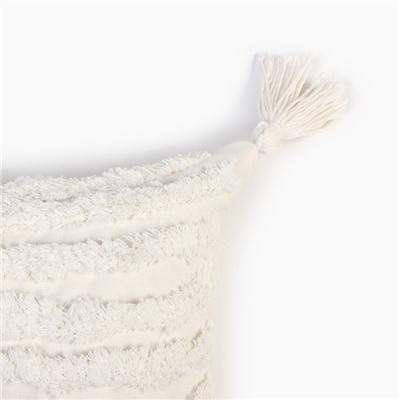 Наволочка декоративная «Этель» Бохо, 45×45 см, цвет молочный, 100% хлопок