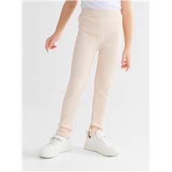 Легинсы для девочки на флисе Collorista, цвет молочный, рост 104 см