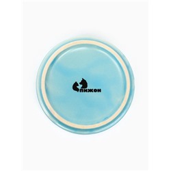 Миска керамическая матовая «Лапки» 180 мл - 10.5×10.5×4 см, голубая