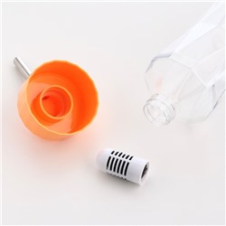 Поилка для животных, 750 мл, крепление-пружинка, оранжевая