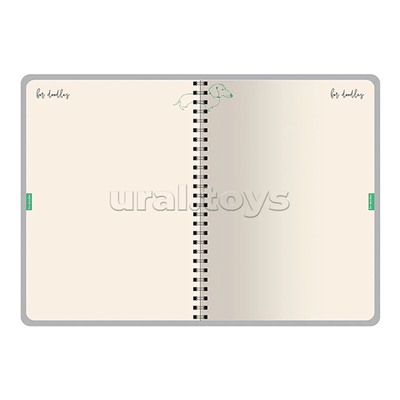 Ежедневник на золотом гребне «Cute diary» А5, BV, 136 л, "Луговые травы"