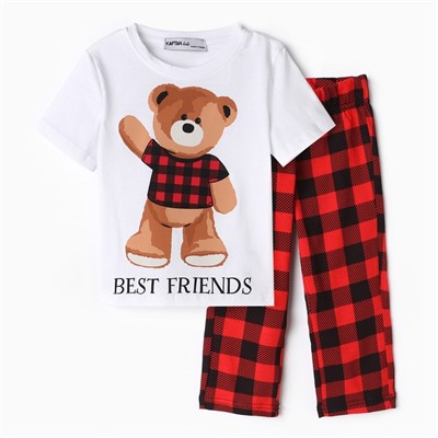 Пижама детская KAFTAN: Best friends размер 30 (98-104 см)