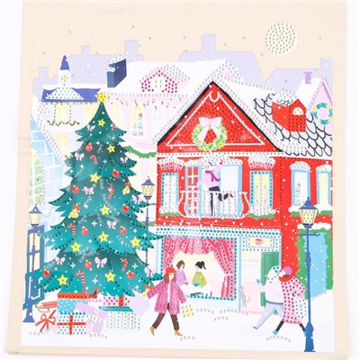 Сумка шопер с алмазной мозаикой «Новый год», частичное заполнение