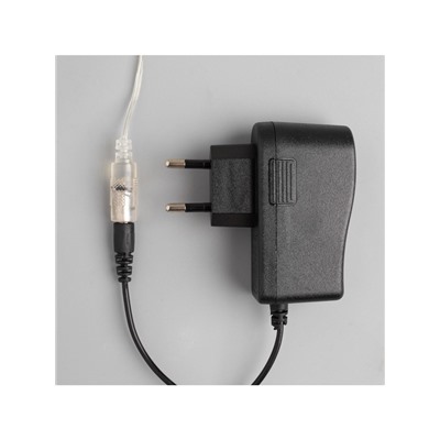 Гирлянда «Нить» 20 м роса, IP20, чёрная нить, 200 LED, свечение белое, 12 В