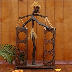 Подставка под бутылки «Абориген с коромыслом», 60×35×12 см